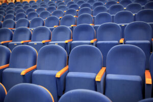 Details of blue armchairs